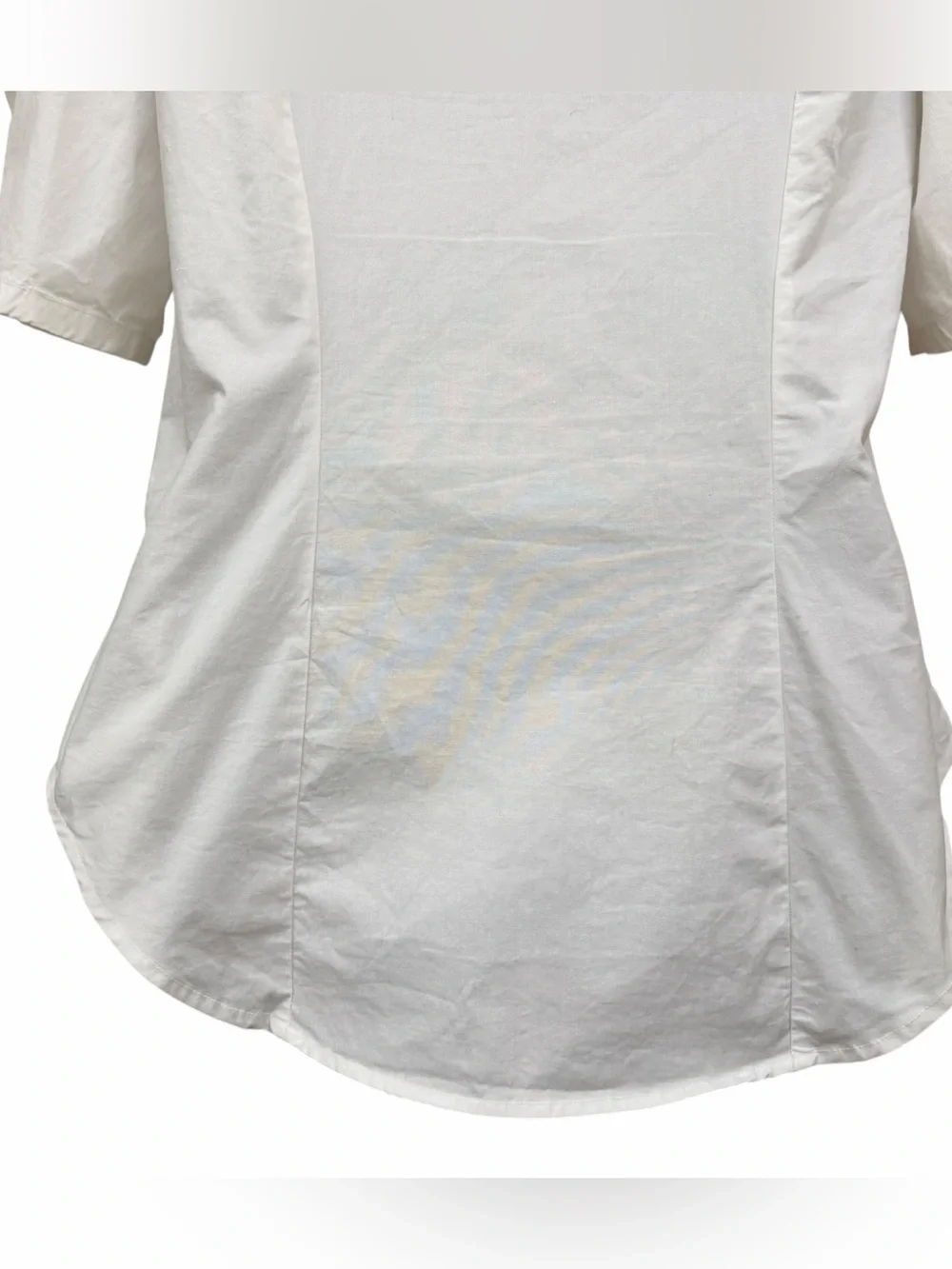 Anthropologie White Corset Hook & Eye Puff Sleeve Tunic Top Medium